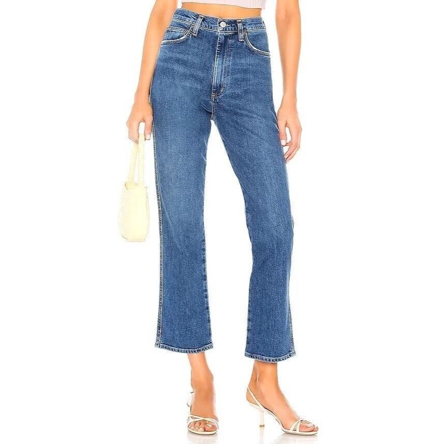 Agolde High Rise 90's Pinch Waist High Rise Kick Jeans Designer Cropped Flare 27